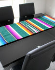 Green Striped Mexican Serape Blanket