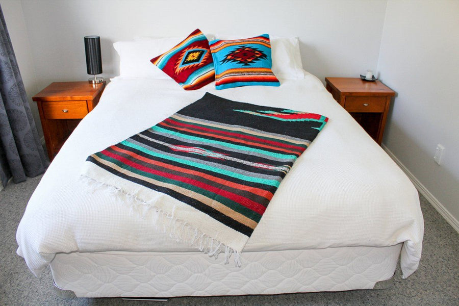 Western Style Blanket - Black and Striped - Thunderbird Center