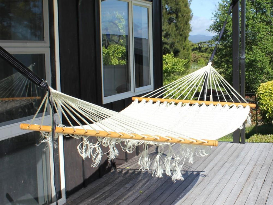 Mexican Spreader Bar Hammock - Polyester - White