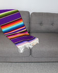 Purple Striped Mexican Blanket