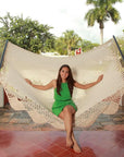 Mexican Handmade Hammock - Woven White Cotton
