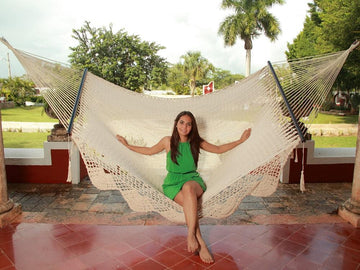 Mexican Handmade Hammock - Woven White Cotton