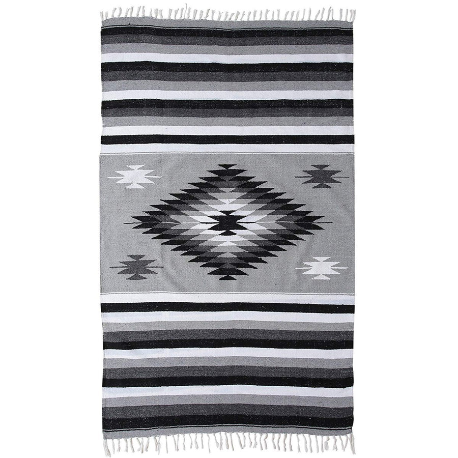 Grey and Black Saltillo Blanket