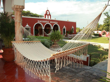 White Bar Style Hammock - Mexican Woven