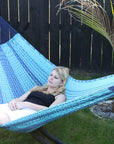 Blue two tone Mexican cotton hammock