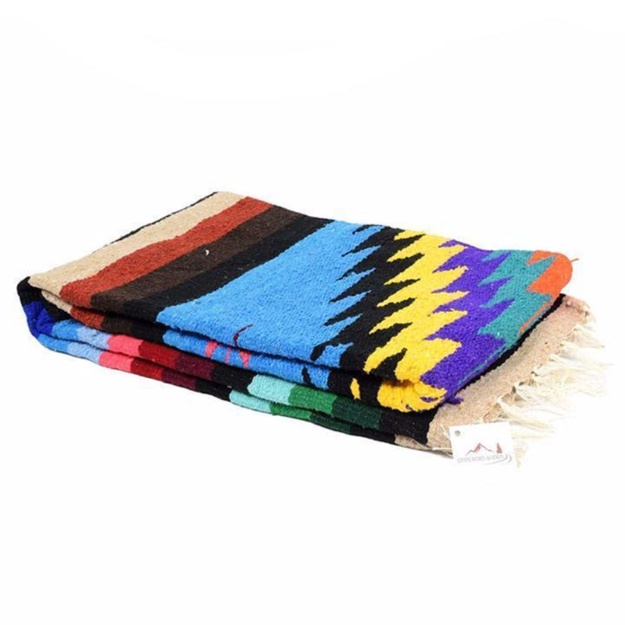 Fold saltillo Mexican blanket
