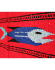 Mexican woven fish blanket - red