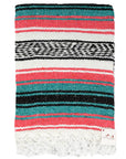 Handwoven Mexican loose weave blanket - Falsa striped blanket