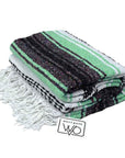 Mint green and grey falsa rug or throw