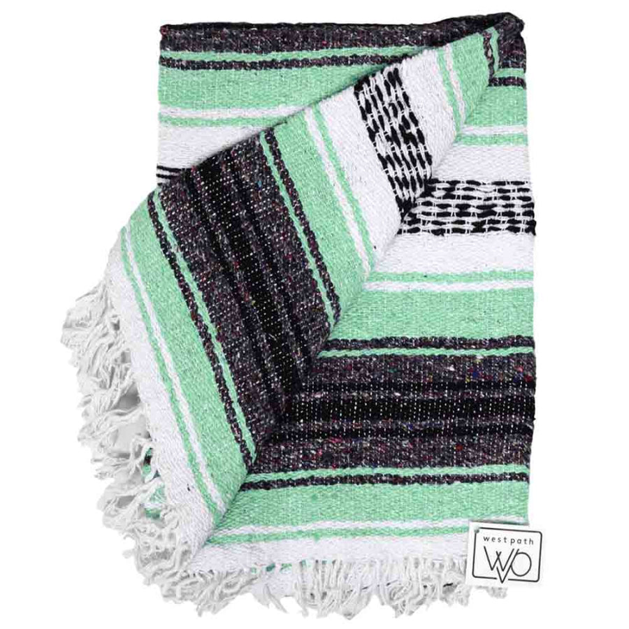 Mint and grey Mexican falsa blankets
