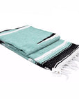 Mexican Saltillo Blanket - Mint