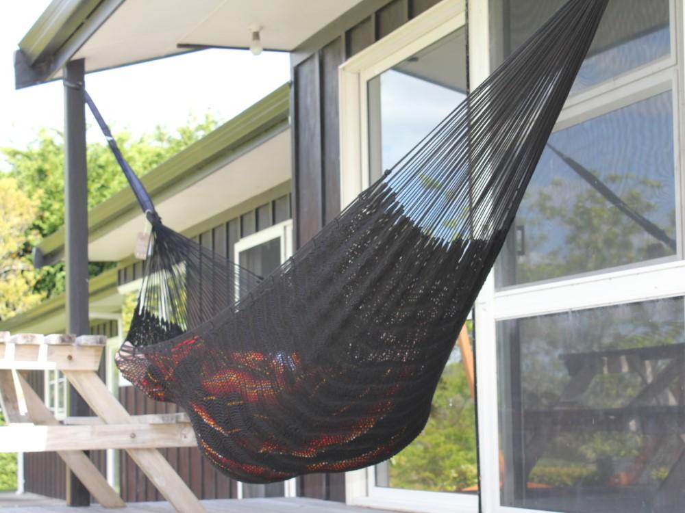 Black Outdoor Hammock Handwoven Mexican Fair Trade Hammocks NZ