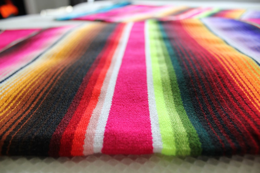 Serape Mexican Striped Pink Blanket