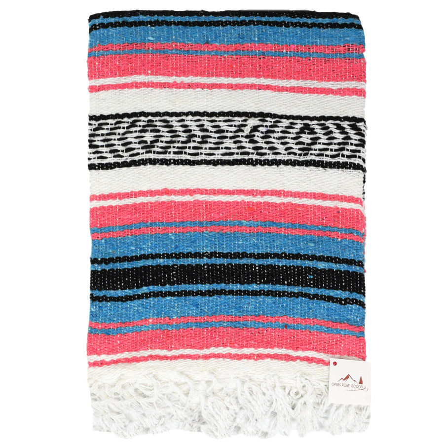 Pink and Blue Mexican Falsa blanket