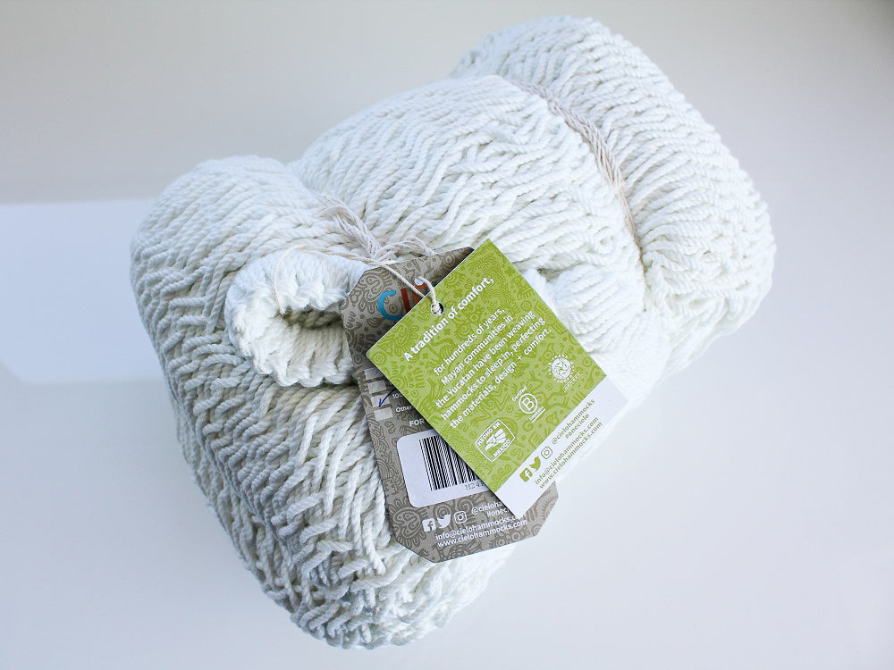 White Polyester Hammock - Mexican Handmade