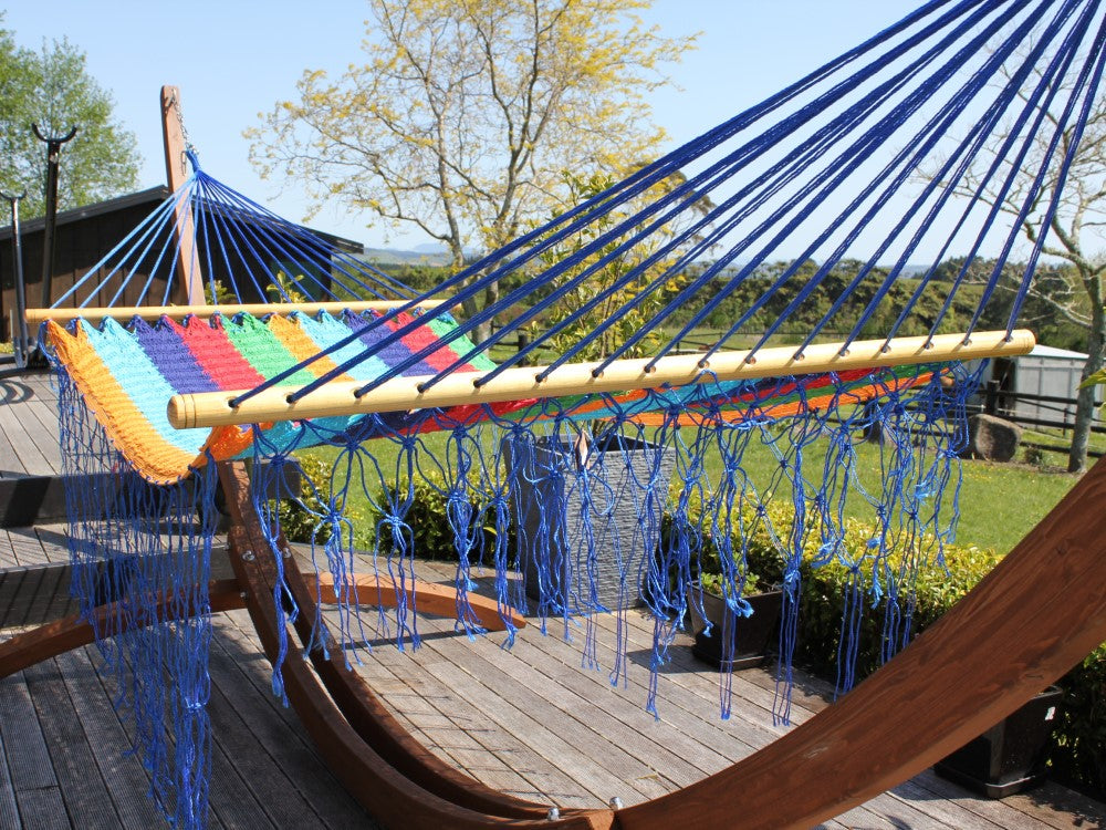 Mexican Spreader Bar Hammock - Cotton - Brightly Coloured