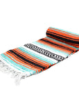 Mexican Falsa Blanket - Orange and Mint