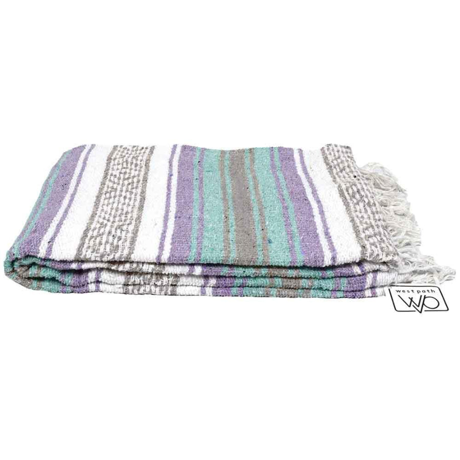 Mexican Falsa Blanket - Violet and Green