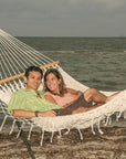 Two Person Bar Hammock - White Cotton - Mexican Made
