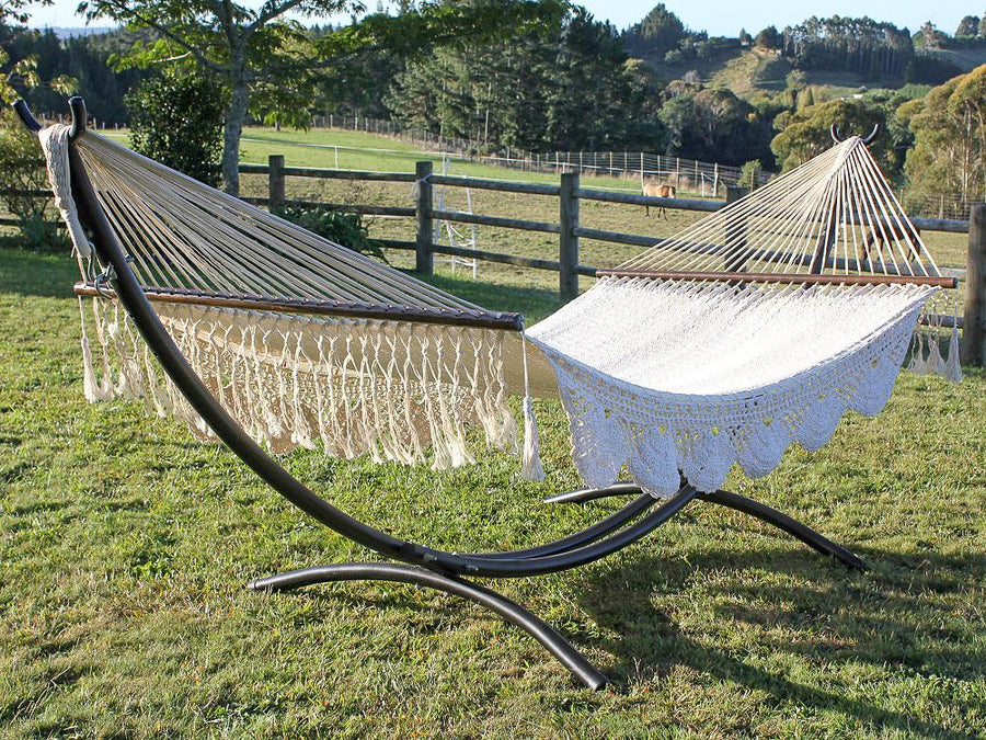 Curved Metal Hammock Stand and King Spreader Hammock