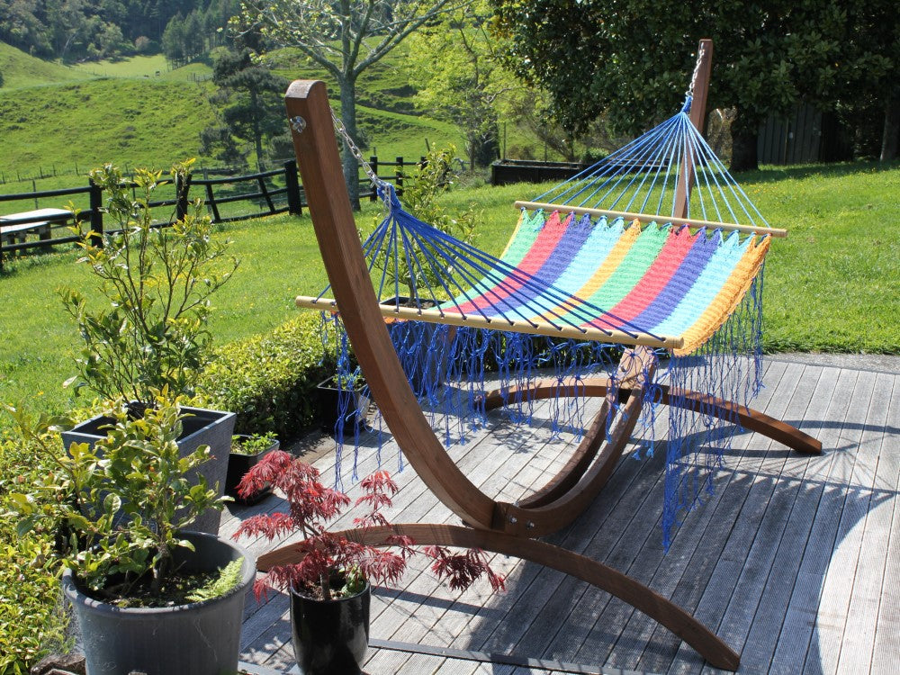 Rainbow Coloured Bar Hammock - Fair Trade Mexican Made