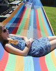 Woven cotton Mexican hammock