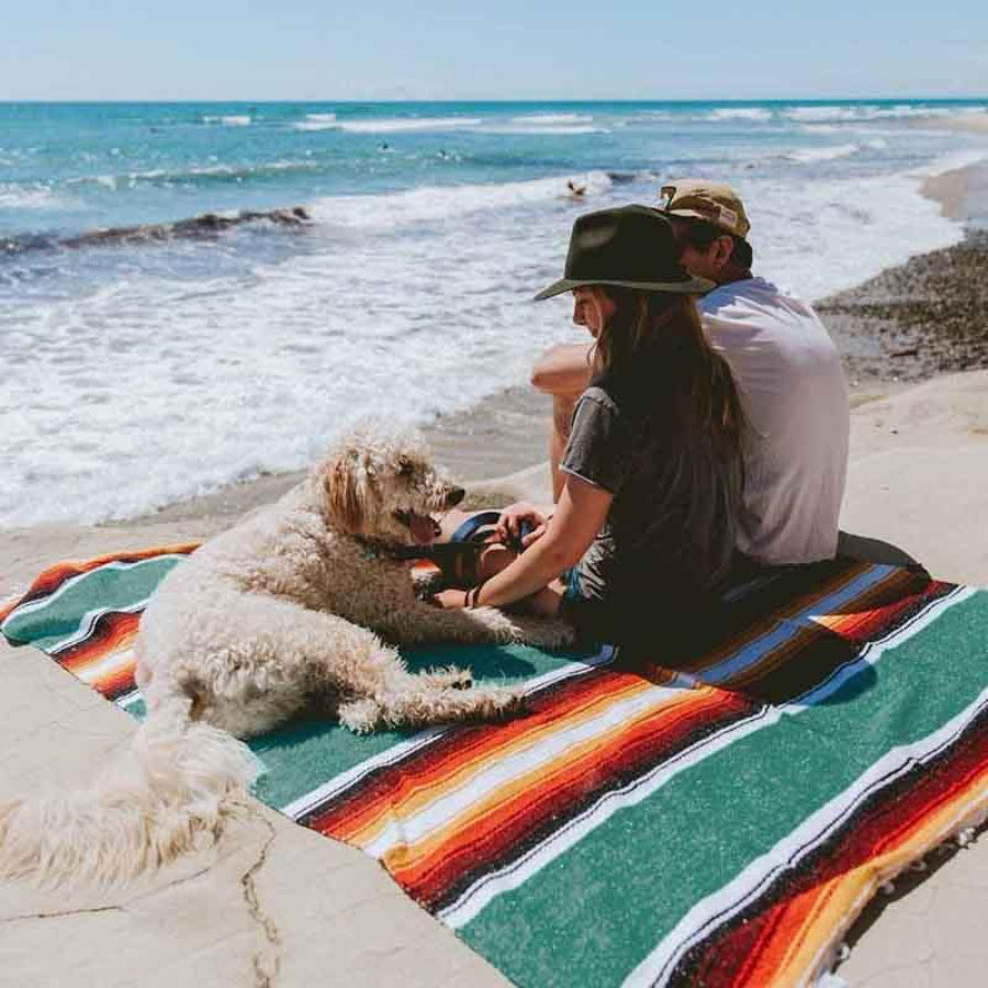 Mexican beach blanket - teal