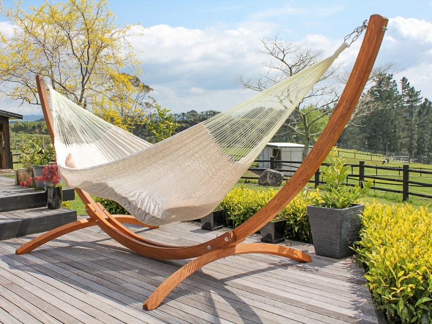 Mexican Hammock and Wooden Hammock Stand