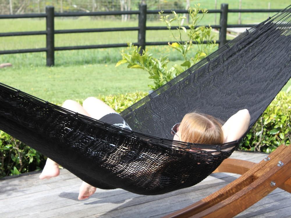 Thick Cord Black Polyester Hammock