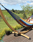 Free standing curved metal stand and Mexican hammock