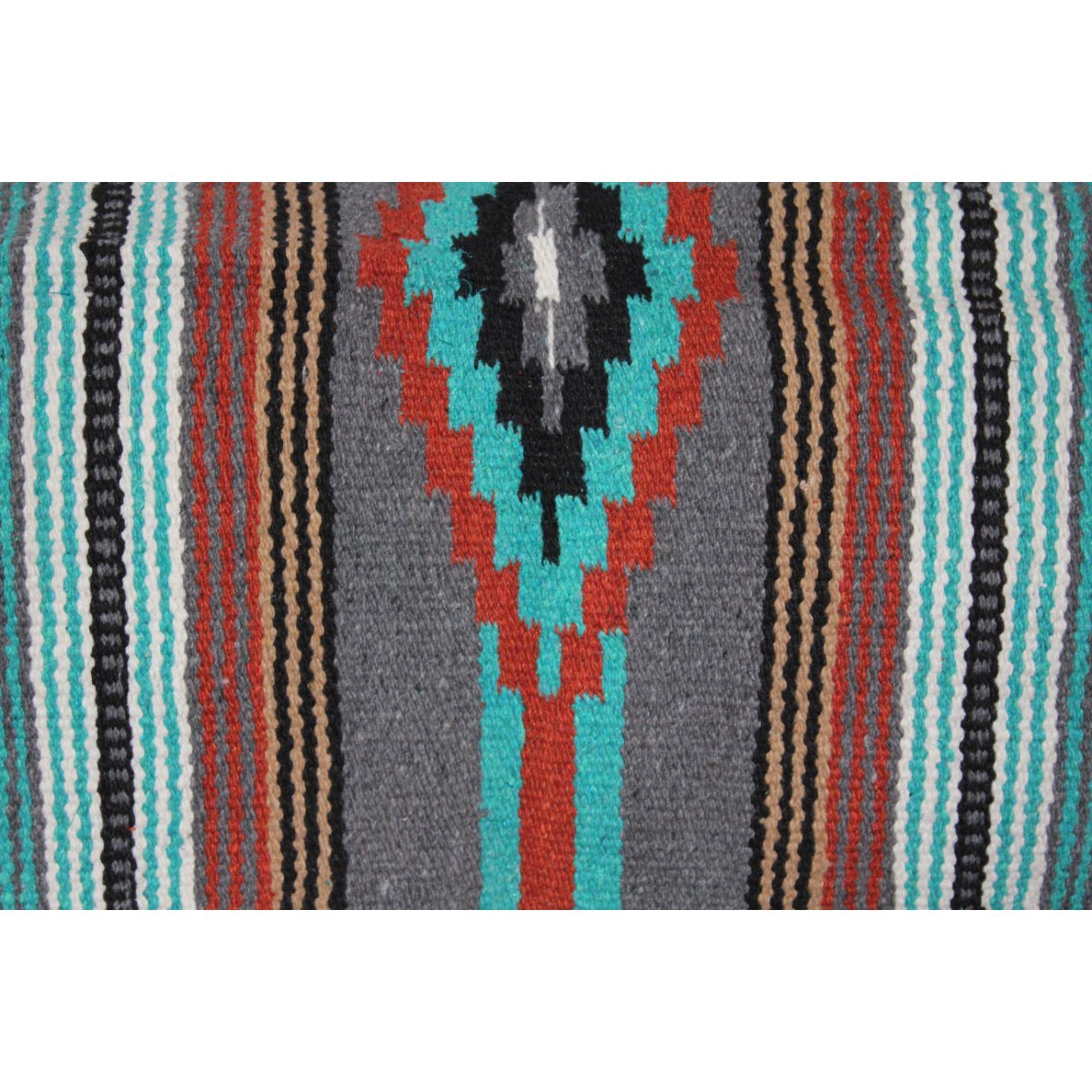Western Pattern Rug - Grey with Diamond Pattern