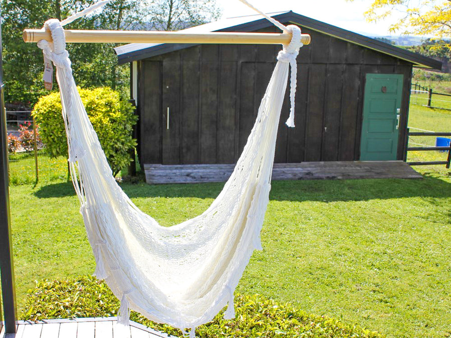 White Chair Hammock - Mexican Made - Polyester Cord