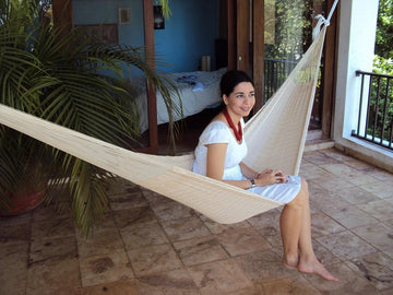 Mexican White Cotton Woven Hammock