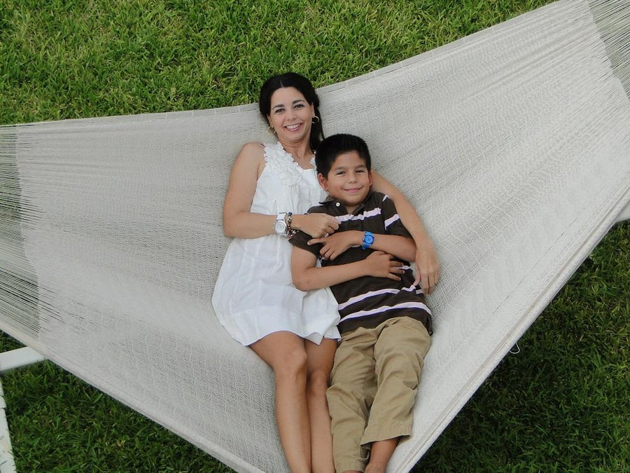 Woven cotton Mexican hammock