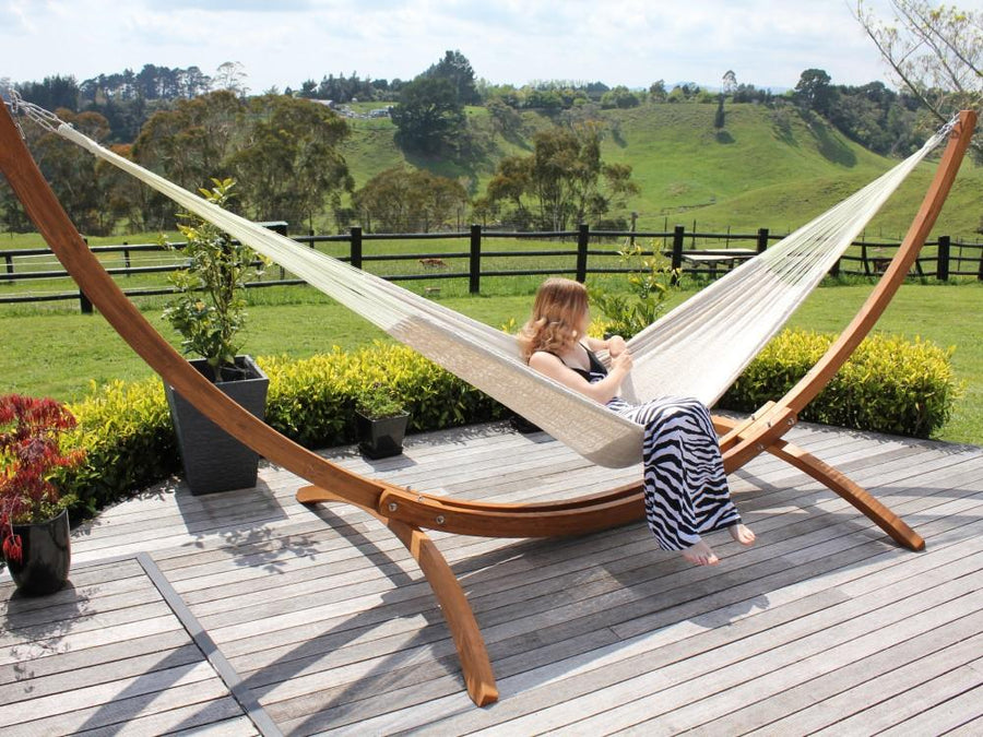 White Hammock and Curved Stand