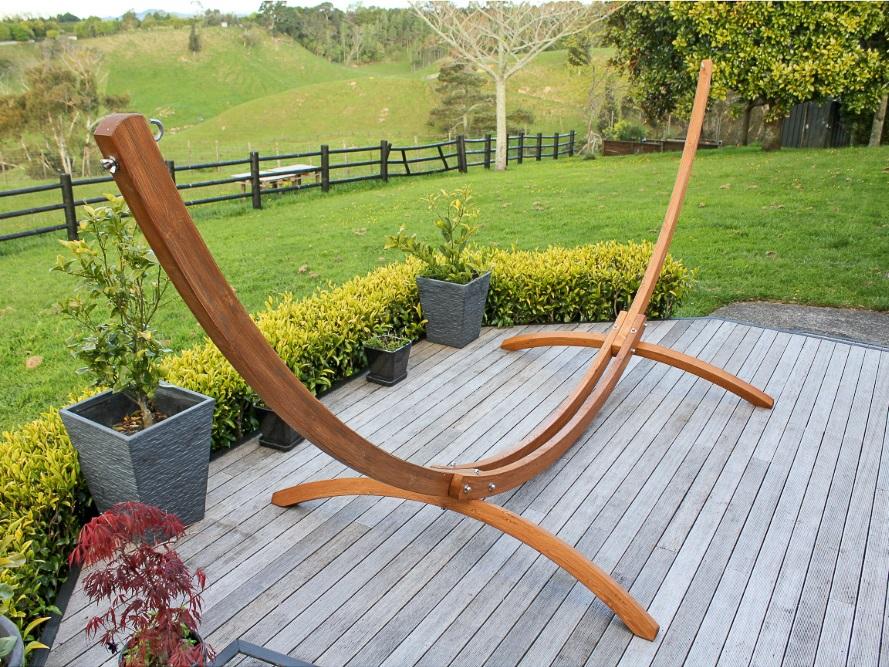 Arc Shaped Wooden Hammock Stand