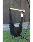 Durable Weather Resistant Black Polyester Outdoor Hammock Chair