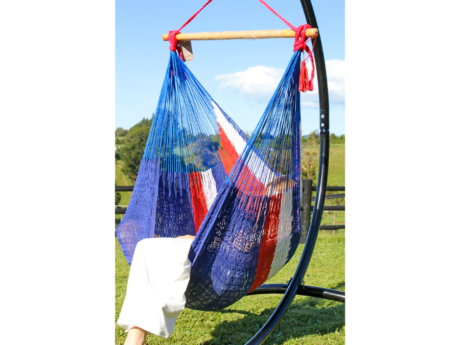 Hammock hanging chair - red, white and blue