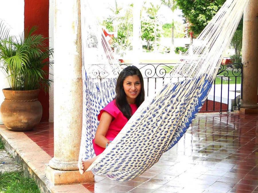 Thick cord woven outdoor cotton hammock