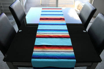 Aqua blue table runner