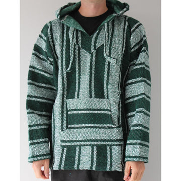 Green Baja hoodie - Mexican Poncho  hoodie
