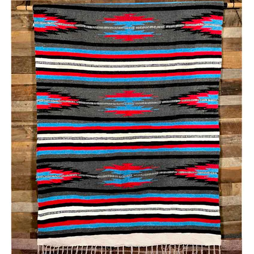 Striped Mexican Blanket - Handwoven in Mexico