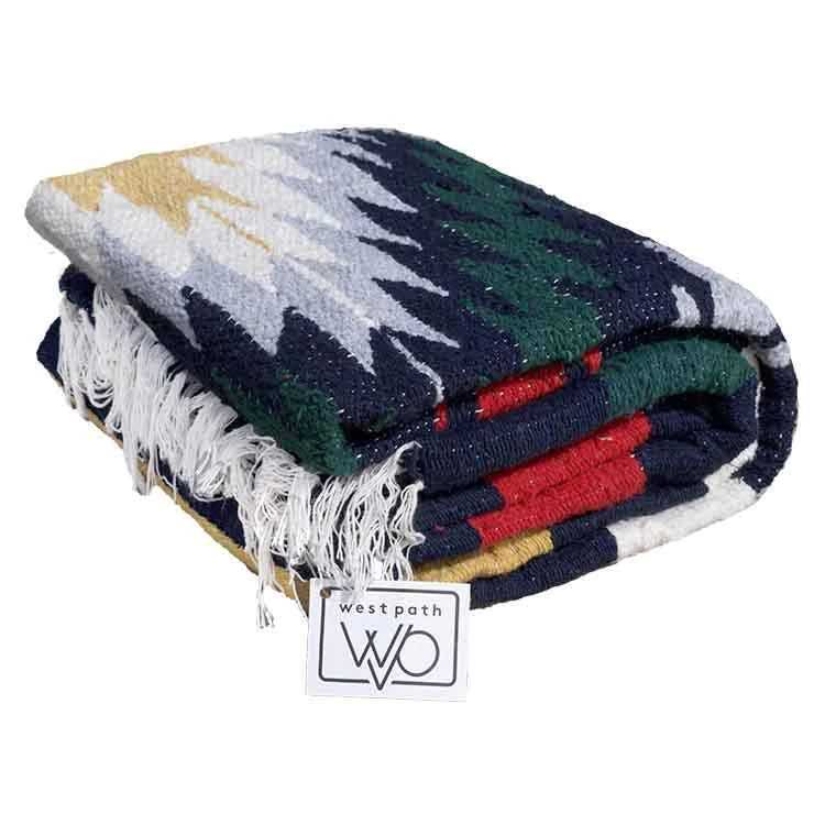 Dark blue Mexican saltillo blanket