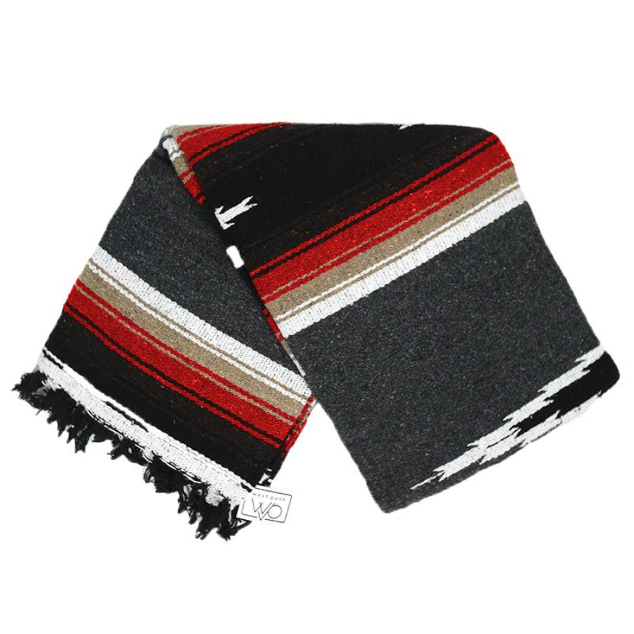 Charcoal Grey Mexican handmade blanket