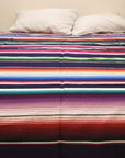 Deep Blue Mexican Striped Sarape Blanket