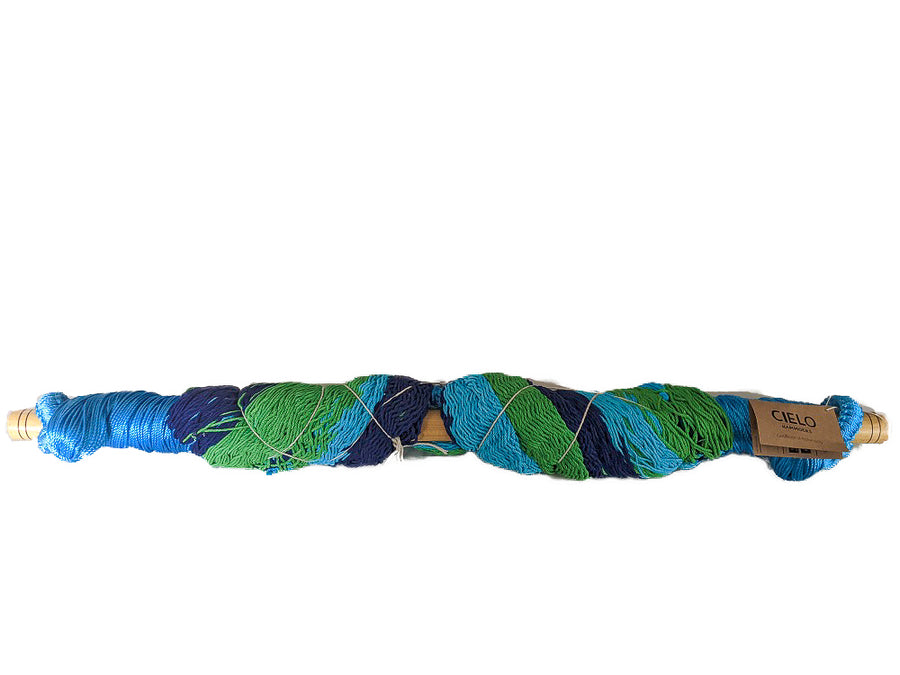 Woven Blue and Green Mexican Chair Hammock