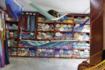 Blue and Green Mexican Resort Style Hammock