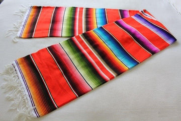 Orange Mexican Sarape Blanket