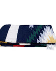 Folded blanket Blue, white and colours
