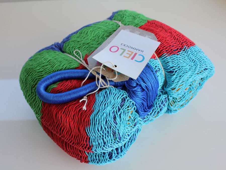 Rainbow Striped Mexican Cotton Hammock
